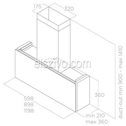 Elica KIT0166364 fekete kürtő készlet